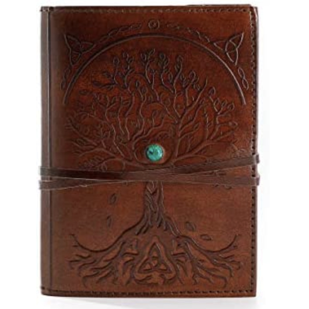 NWT Leather bound tree detailed notebook